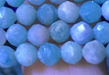 CTG1214 15.5 inches 4mm faceted round tiny amazonite beads