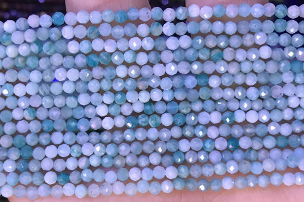 CTG1308 15.5 inches 3mm faceted round amazonite beads wholesale