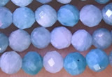 CTG1309 15.5 inches 4mm faceted round amazonite beads wholesale