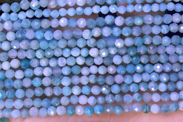 CTG1309 15.5 inches 4mm faceted round amazonite beads wholesale