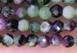 CTG1315 15.5 inches 3mm faceted round ruby zoisite beads