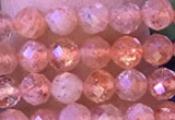 CTG1319 15.5 inches 4mm faceted round golden sunstone beads