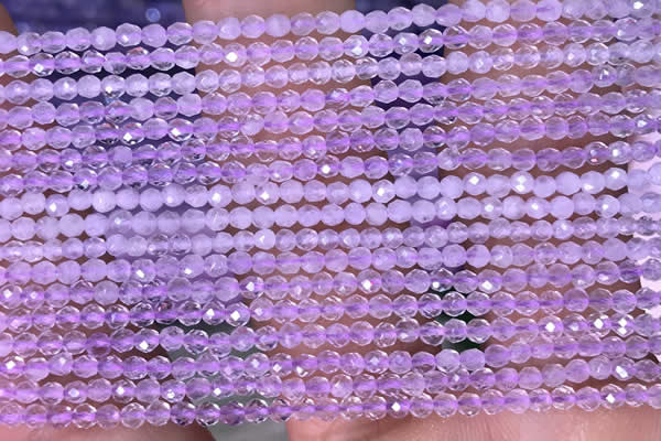 CTG1404 15.5 inches 2mm faceted round lavender amethyst beads wholesale