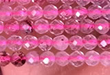 CTG1406 15.5 inches 2mm faceted round strawberry quartz beads