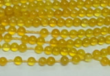 CTG141 15.5 inches 3mm round tiny yellow agate beads wholesale