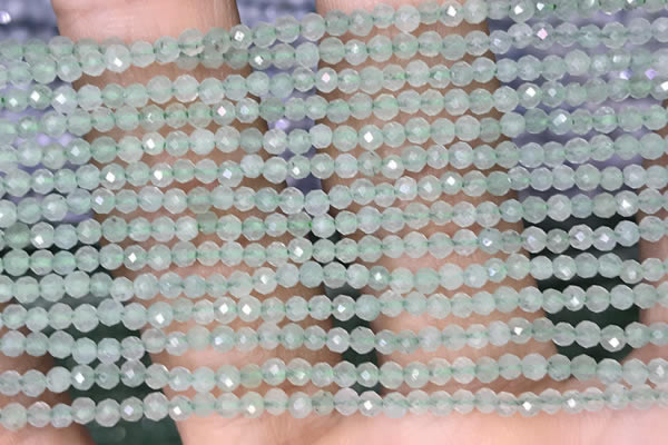 CTG1410 15.5 inches 2mm faceted round prehnite beads wholesale