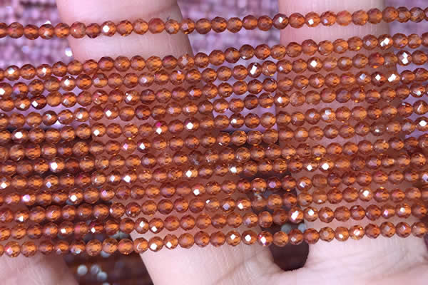 CTG1438 15.5 inches 2mm faceted round orange garnet beads wholesale