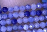 CTG1446 15.5 inches 2mm faceted round blue aventurine beads