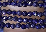 CTG1450 15.5 inches 2mm faceted round blue goldstone beads wholesale