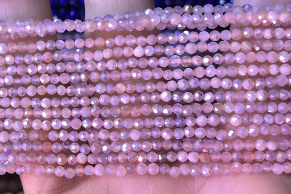 CTG1452 15.5 inches 2mm faceted round AB-color moonstone beads