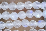 CTG1482 15.5 inches 3mm faceted round white moonstone beads