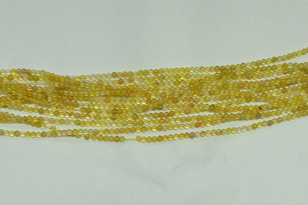 CTG151 15.5 inches 3mm round tiny yellow agate beads wholesale