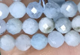 CTG1536 15.5 inches 4mm faceted round aquamarine beads wholesale