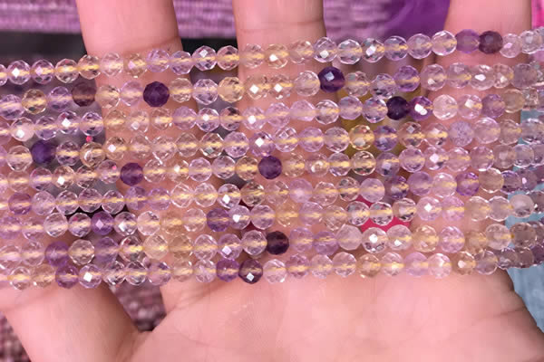 CTG1538 15.5 inches 4mm faceted round ametrine beads wholesale