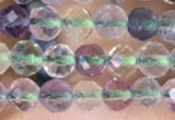 CTG1540 15.5 inches 4mm faceted round fluorite beads wholesale