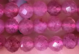 CTG1542 15.5 inches 4mm faceted round strawberry quartz beads