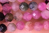 CTG1543 15.5 inches 4mm faceted round tourmaline beads wholesale