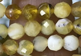 CTG1558 15.5 inches 4mm faceted round yellow opal beads