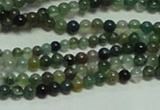 CTG156 15.5 inches 3mm round tiny moss agate beads wholesale