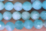 CTG1610 15.5 inches 5mm faceted round tiny amazonite beads