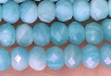 CTG1611 15.5 inches 3*4mm faceted rondelle tiny amazonite beads