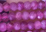 CTG1642 15.5 inches 3*4mm faceted rondelle tiny pink tourmaline beads