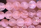 CTG1648 15.5 inches 4mm faceted round tiny strawberry quartz beads