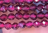 CTG1652 15.5 inches 3mm faceted round tiny red garnet beads