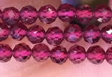 CTG1655 15.5 inches 3.5mm faceted round tiny red garnet beads