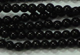 CTG17 15.5 inches 2mm round A grade tiny black agate beads