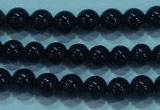 CTG20 15.5 inches 4mm round B grade tiny black agate beads