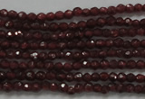 CTG201 15.5 inches 2.5mm faceted round tiny red garnet beads