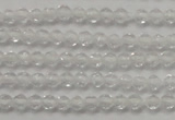 CTG202 15.5 inches 3mm faceted round tiny white crystal beads