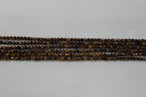 CTG207 15.5 inches 3mm faceted round tiny yellow tiger eye beads