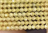 CTG2103 15 inches 2mm faceted round tiny quartz glass beads