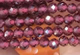 CTG2109 15 inches 2mm faceted round tiny red garnet beads