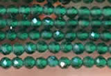 CTG2111 15 inches 2mm faceted round tiny quartz glass beads