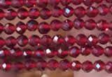 CTG2112 15 inches 2mm faceted round tiny quartz glass beads