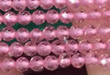 CTG2113 15 inches 2mm faceted round tiny quartz glass beads