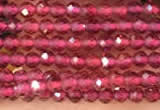 CTG2117 15 inches 2mm faceted round tiny quartz glass beads