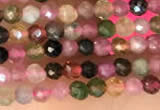 CTG2140 15 inches 2mm,3mm & 4mm faceted round natural tourmaline beads