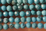 CTG2151 15 inches 2mm,3mm faceted round synthetic turquoise beads