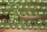 CTG2157 15 inches 2mm,3mm faceted round olive quartz gemstone beads