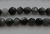 CTG216 15.5 inches 3mm faceted round tiny eagle eye jasper beads