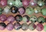 CTG2183 15 inches 2mm,3mm faceted round ruby zoisite beads