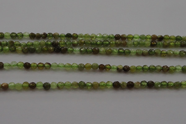 CTG219 15.5 inches 3mm faceted round tiny green garnet beads