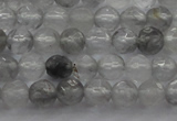 CTG220 15.5 inches 3mm faceted round tiny cloudy quartz beads