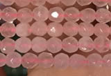 CTG2202 15 inches 2mm,3mm & 4mm faceted round rose quartz beads