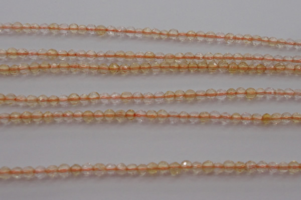 CTG221 15.5 inches 3mm faceted round tiny citrine beads