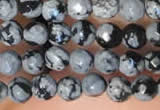 CTG2210 15 inches 2mm,3mm faceted round snowflake obsidian beads